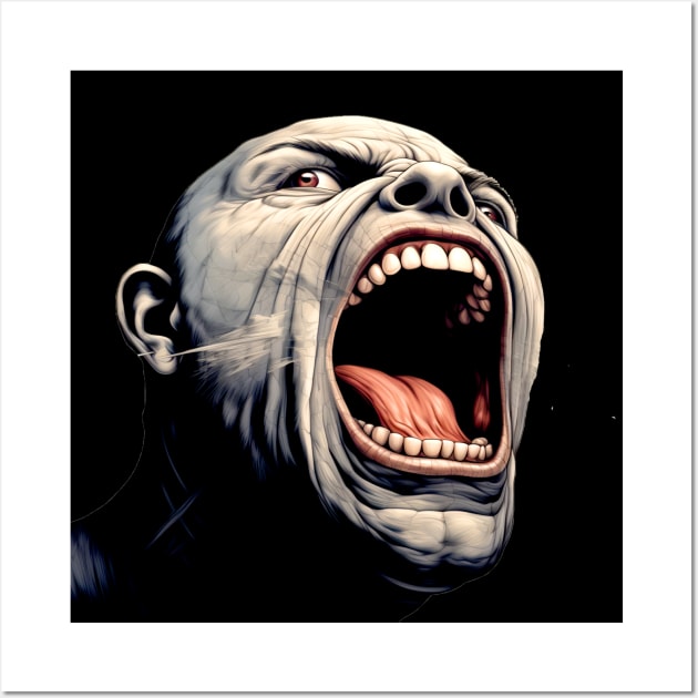 Angry Face: I Could Have Had a Cigar on a Dark Background Wall Art by Puff Sumo